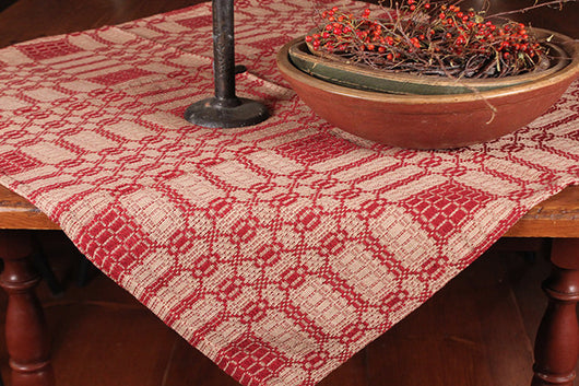PC-TS/SR-WB-CT Westbury Table Squares, Throws & Runners - Cranberry & Tan