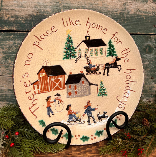 DTS-1122-47 No Place Like Home Redware Plate