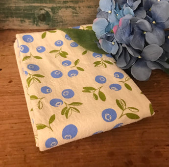 HF-01 Hand-printed Blueberries Tea Towel