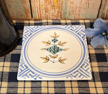 SE-117G Pottery Delft Trivet Tile