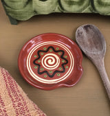 SJP-1488 Redware Spoon Rest - Pattern will vary