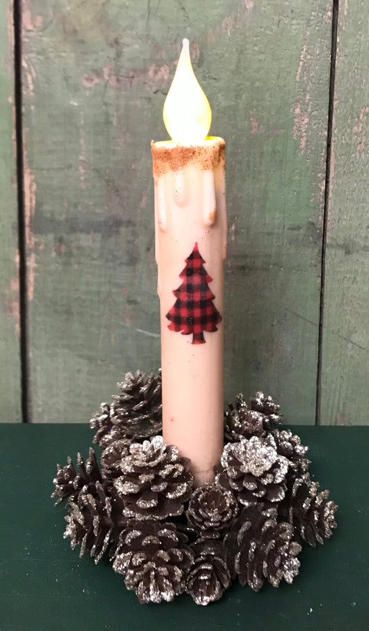 NET-010 Flannel Tree Battery Operated Candle