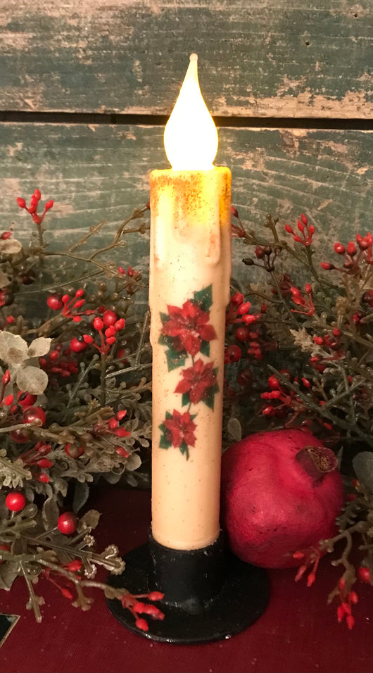 NET-17 Poinsettia Battery Operated Candle
