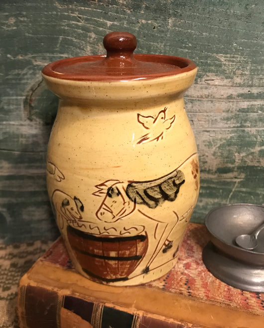 SJP-SSC Sgraffito Pottery Small Canister
