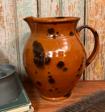 SE-155 Redware Med Pitcher with Mottled Design