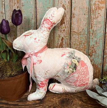 PB-34A Floral Fabric Bunny with Pocket