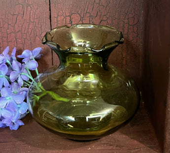NV-569 Small Green Glass Vase