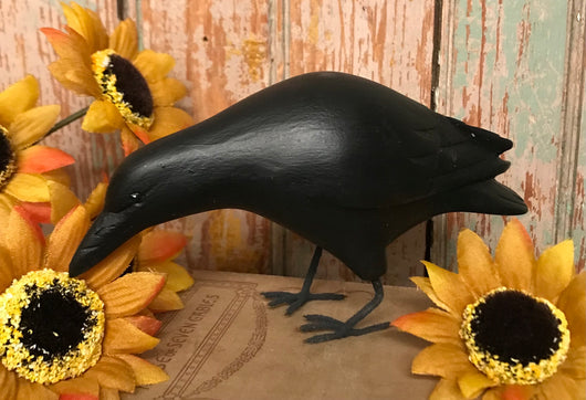 AV-03C Hand-Carved & Painted Crow