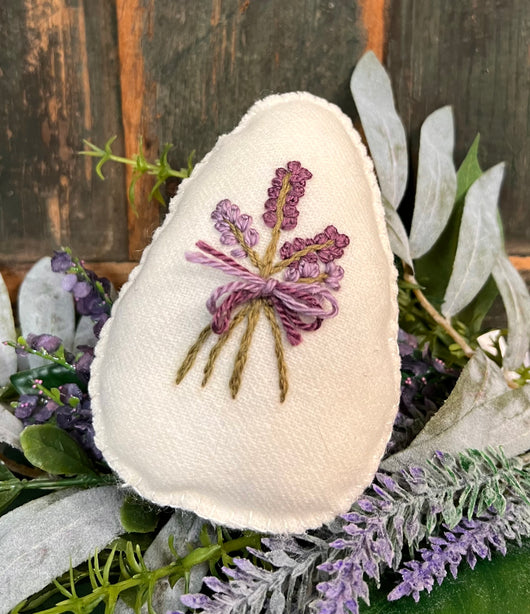 PB-26 Wool Egg with Hand-stitched Lavender with Scent