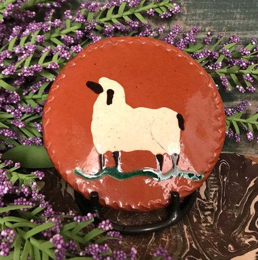 DTS-0715-15 Small Sheep Redware Plate
