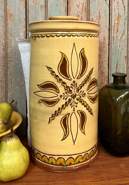 SE PTH8 Redware Paper Towel Holder with Tulips Design Circa Home