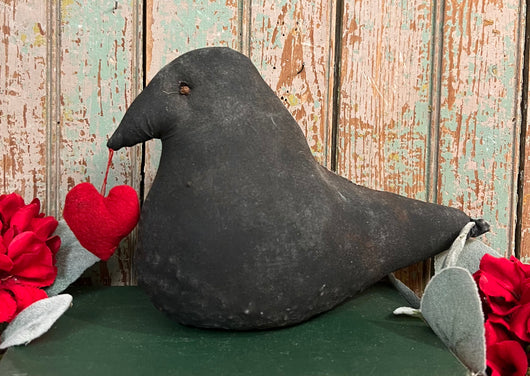 NV-520 Aged Fabric Blackbird with Heart