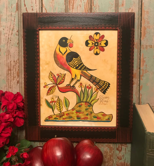 SD-15 Bird with Berry Framed Limited Edition Print