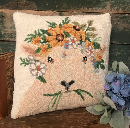 PH-039 Spring Sheep Wool Hooked Pillow