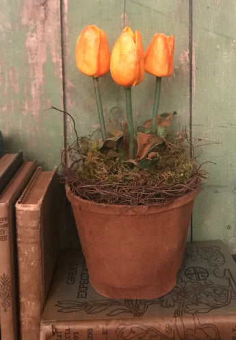 CS-PT-O Primitive Tulip Pot - Orange