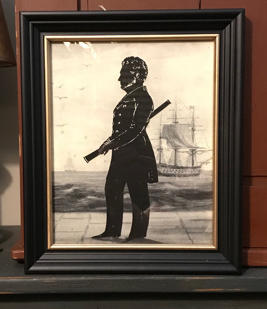 MB-1954 Sea Captain with Telescope Silhouette [Facing Left]