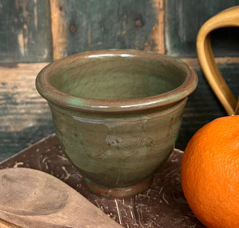 SE-163 Redware Green Custard Cup