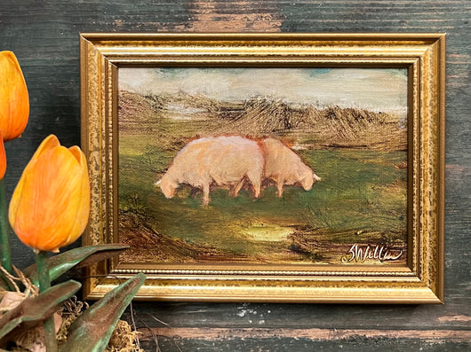 NV-SP6 Original Sheep Oil Painting