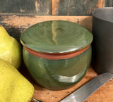 EJS-111 Pottery Butter Crock - Green