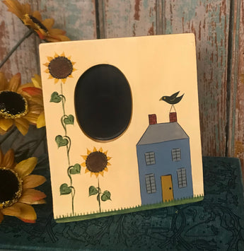 ER-2366 Hand-painted House & Sunflowers Frame